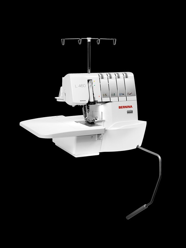 Bernina overlock machine displayed on a black background