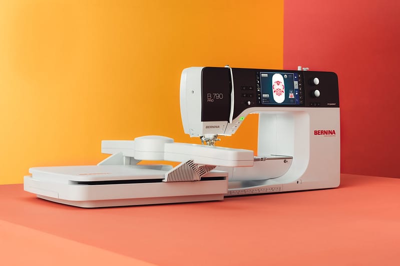 Bernina machine with extended work table for quilting and larger sewing projects